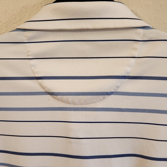 PGA Tour Men's Fine Line Print Short Sleeve Golf Polo Shirt Gray Blue Green - Picture 8 of 10